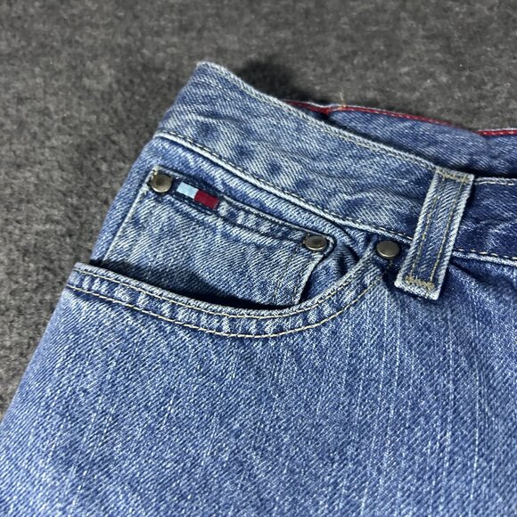 Vintage Tommy Hilfiger Jeans Womens 10 Blue Denim Wide Leg Baggy Y2K - Picture 14 of 14